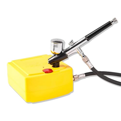 Kit de aerógrafo con mini bomba de aire, boquilla de 0,3 mm sin obstrucción, presión de aire ajustable para pintura en aerosol de pasteles y coloración de fondant