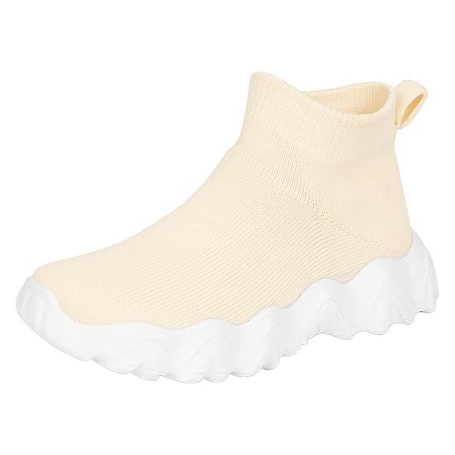 IWIHMIV Kids Running Shoes Girls Slip On Tennis Shoes Boys Lightweight Casual Walking Sneakers