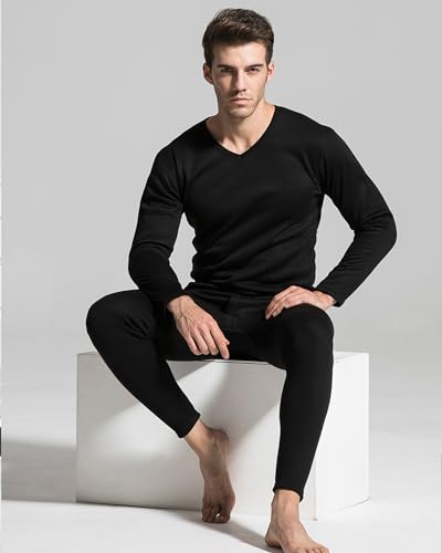 JZCreater Men's Fleece Lined Thermal Underwear Set