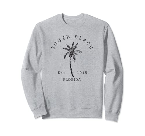 Surf original de South Beach Florida Palm Tree Novedad Art Surf Sudadera