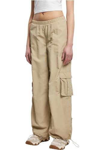 Pantalon Cargo Ample Nylon Femme résistant et léger en crinkle noir