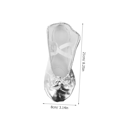 Ballet Shoes for Kids Kids Yoga Shoes Pu Leather Ballet Slipper Glitter Non Sole Size 342