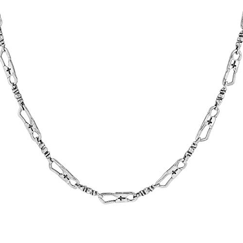 ACTS Sterling SIlver Fisher Of Men Bracelet and Necklace, Sterling Silver 925 Fisherman Link Chain Necklace, Inspirational Card Gift - Choose Length4