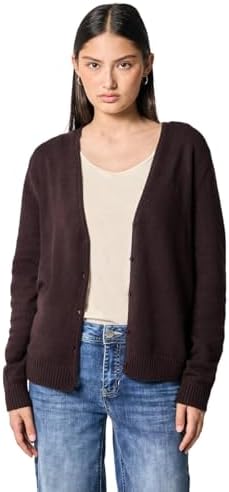 Street One Studio V-Neck Cardigan Velvet Wine 34