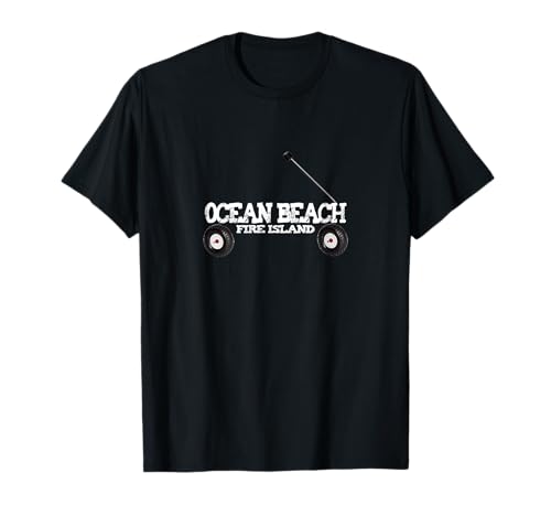 Ocean Beach Fire Island carro rojo vacaciones de verano FI LI NY Camiseta