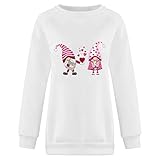 Momolaa Felpa Donna Felpa Donna Senza Cappuccio Offerta Felpa con Cappuccio Stampata per San a Maniche Lunghe Girocollo da Donna Top Ampio alla Felpa Donna Senza Cappuccio Offerta