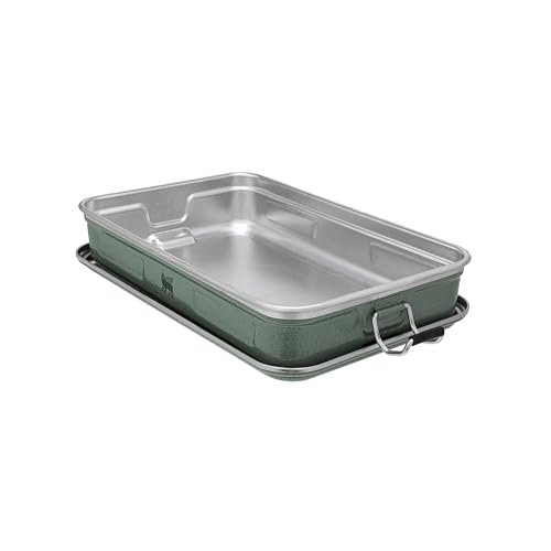 STANLEY 1913 The Useful Classic Box 1.2L - Dishwasher Safe - Stainless Steel Lunch Box - Stackable Sandwich Box - BPA-Free - Secure Closure - Hammertone Green