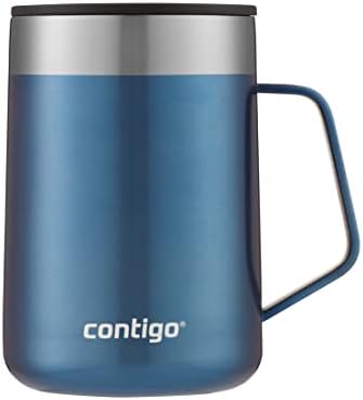 Contigo Streeterville Desk Mug, insulated coffee mug with stainless steel handle, coffee to go mug with lid, keeps coffee and tea warm for up to 5 hours, ideal for office & home, 410 ml