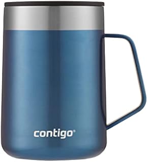 Contigo Streeterville Desk Mug, insulated coffee mug with stainless steel handle, coffee to go mug with lid, keeps coffee and tea warm for up to 5 hours, ideal for office & home, 410 ml