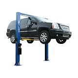 Atlas Automotive Equipment 9OHSC-SS 2-Post Vehicle Overhead Lift, 11’9” Minimum Ceiling Height, 9,000lb Capacity, Clear Floor, 11'10' Height, 3-Stage Front and 2-Stage Rear Arms, for DIY/Hobbyists
