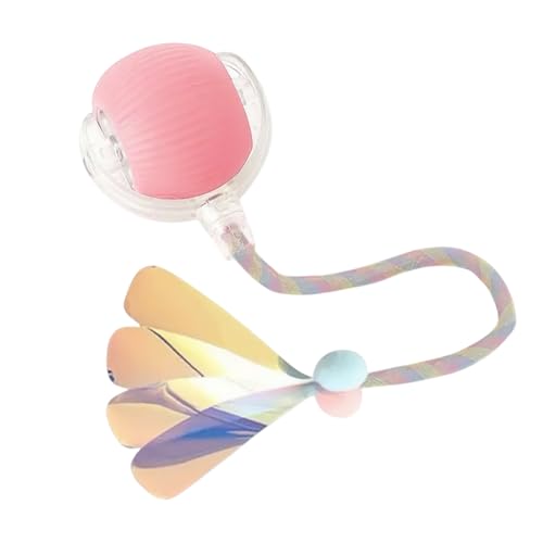 犬 ボール 犬おもちゃ 電動ボール 猫用チューイ ウイルス ローリング 犬用チューイ ボール チューイ スマート自動ローリング ペット ボール インタラクティブな猫ボールおもちゃ USB 充電付き自動 360 度回転ローリング ボール (pink)