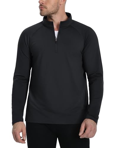 Cavva Mens Quarter Zip Pullover Thermal Fleece Lined Sweatshirts Long Sleeve 1/4 Zipper Athletic Winter Shirt2