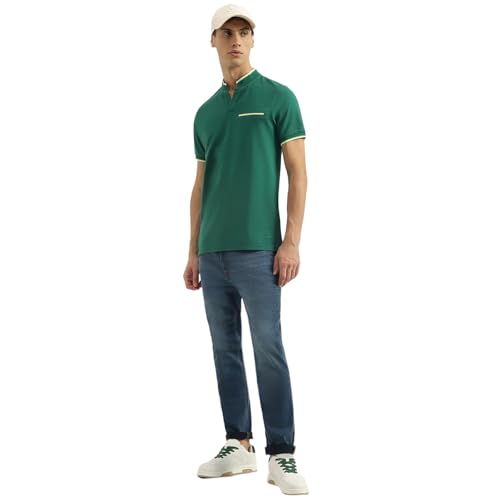 Image of United Colors of Benetton Men Cotton Blend Solid Regular Fit Polo Shirt