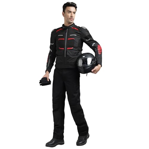 Image of Royal Enfield Crossroader Print Option| Knox CE Level 2 Protectors- Shoulders & Elbow | Ergo Protech Armours CE Level 1- Chest | CE Level 2 At Back For Excellent Impact Protection | RED M