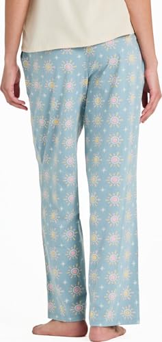 Life is Good. Women's Hello Sunshine Pattern Snuggle Up Sleep Pant, Smoky Blue2