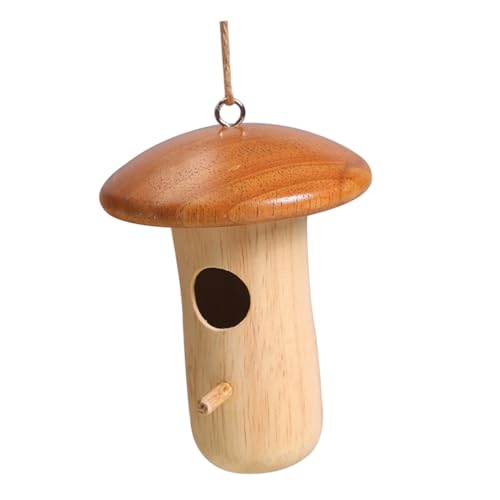 Milisten 木の鳥の巣 巣箱ポール 外 ねずみ 庭 鳥の餌箱 ハチドリの餌箱 フィーダ ケージ 植物 ガゼボ 鳥の飼料容器 ガーデンハンギングバードフードコンテナ 鳥の餌付けツール 木製
