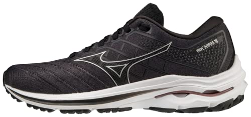 Mizuno Wave Inspire 18 - Scarpe da Corsa da Donna, Nero Argento Ebano, 40.5 EU