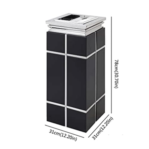 BODHIS Mülleimer für den Außenbereich, Mülleimer für den Außenbereich mit Aschenbecher, vertikale Mülleimer, Mülleimer mit großer Kapazität für Abfalleimer im Innenbereich – Bild 3