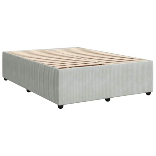 lattenroste kopfteil Bett metallbett betten, bettrahmen Boxspringbett mit Matratze Blau 200x200 cm StoffGeeignet für Schlafzimmer – Bild 7