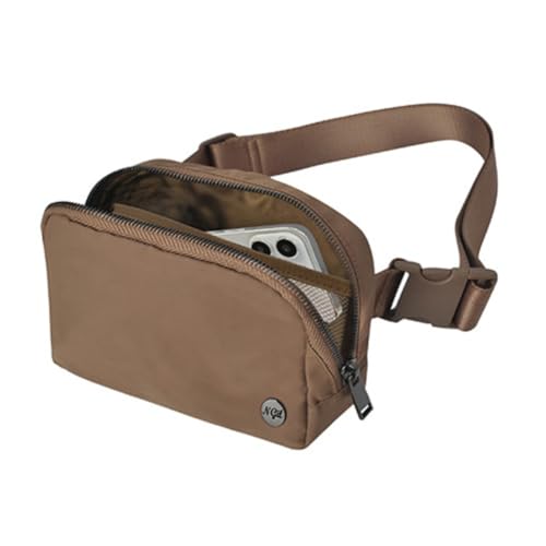 NGIL Mini Belt Bag for Women Crossbody Pack Workout Traveling Running Hiking Waist Bag with Adjustable Strap(Brown)