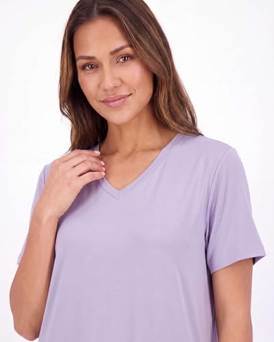 Image of Real Essentials 3 Pack: Women's Soft Maxi Long Nightshirt Short Sleeve Soft Nightgown Sleep Dress (Available in Plus Size)