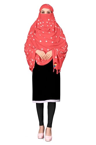 Image of Women Cotton Hand Printed Bandhani Design Dupatta | Ethnic Tie Die Print Dupatta (LENGTH 2.10M)