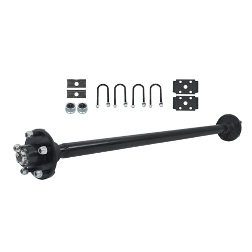 Thomletha Trailer Axle 2000 lbs Axle Beam 5 Lug Trailer Axle 47.5 inch Hub Face