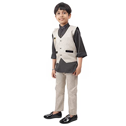 Image of Stylish 3-Piece Waistcoat, Kurta and Trouser Suit Set VC001
