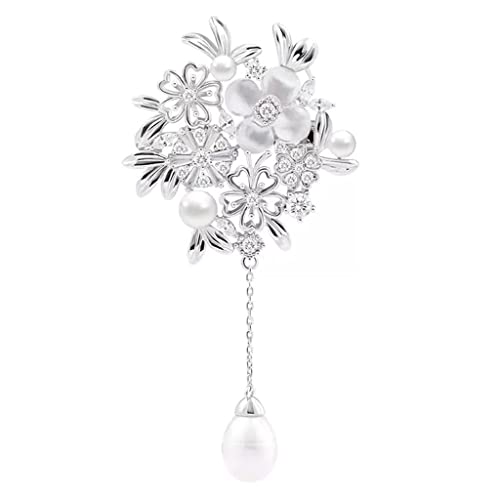 Bijoux en Perles Naturelles pour Femmes : Broche Assortie avec Tout pour Corsage