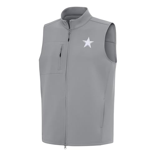 Antigua Men's Gray Dallas Cowboys Demand Full-Zip Vest2