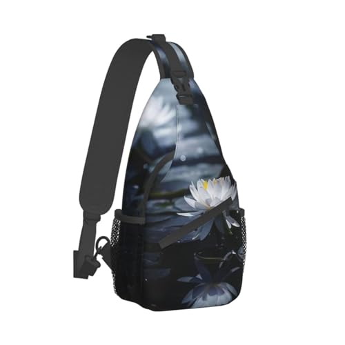 Lotus Flower Crossbody Bag Flower Shoulder Bag Backpack Womens Sling Bag Chest Casual Daypack Bag2