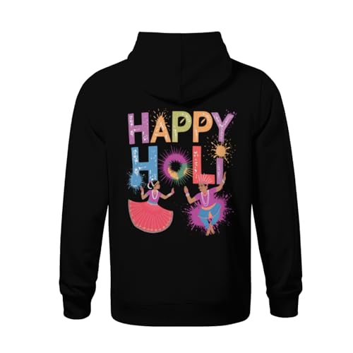 Kids Cool Happy Holi Festival Colors Boys Girls Lightweight Kangaroo Pocket Fleece Hoodies3