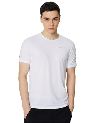 Image of Symbol Premium Men's Solid Regular Fit Sports Stretch T-Shirt | Round Neck | Raglan Sleeve | Moisture-Wicking | Activewear | Running | Gym | Plain (Available in Plus Sizes)