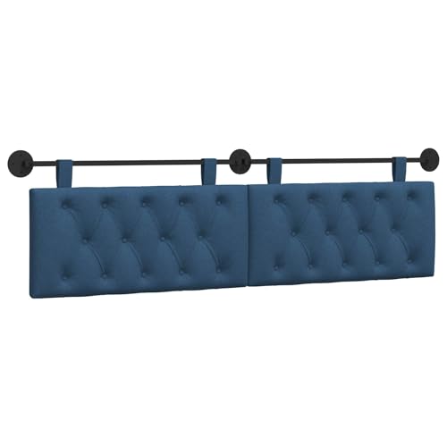 vidaXL Cabecera Colgante Montaje en la Pared Azul 190 x 55 x 7 cm Tela, Cabecero Rectangular de Tela para Dormitorio, diseño Moderno Colgante, Respaldo Acogedor y Suave, eficiente en Espacio