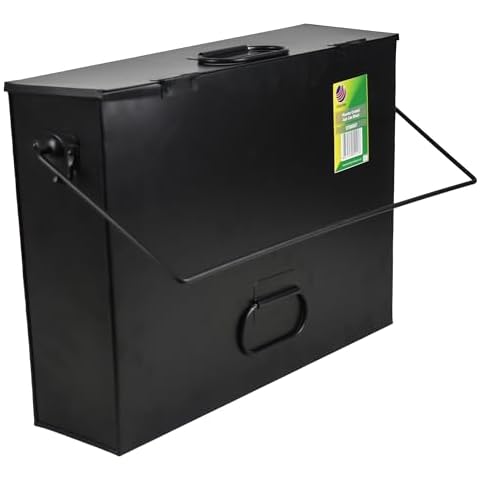 Sterling Ventures Galvanised Metal Ash Carrier with Lid Cover