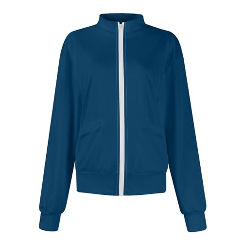 Scrub Jackets for Woman Zip Up Long Sleeve Tops Print Plus Size Womens Scrubs for Women Nursing Shirts with Pockets