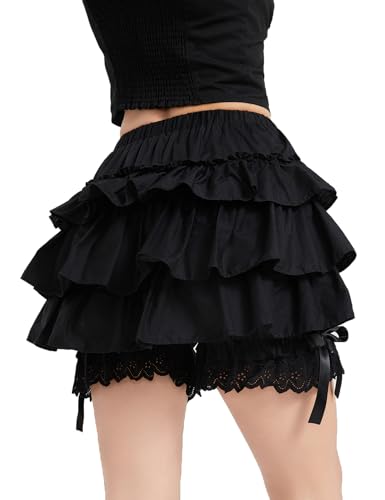 BEAUTELICATE Donna Bloomer Shorts Cotone Vittoriano Mutandoni con Volant Pantaloni da Pigiama...