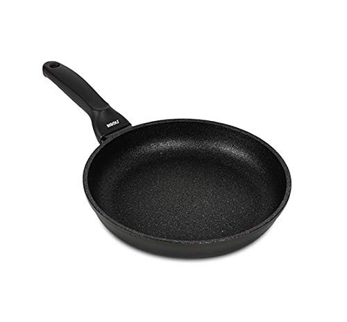 Risoli Padella BLACKplus® Alluminio PRESSOFUSO Antiaderente El Diamant Ultra Resistente FRYPAN Made Italy (24 CM)