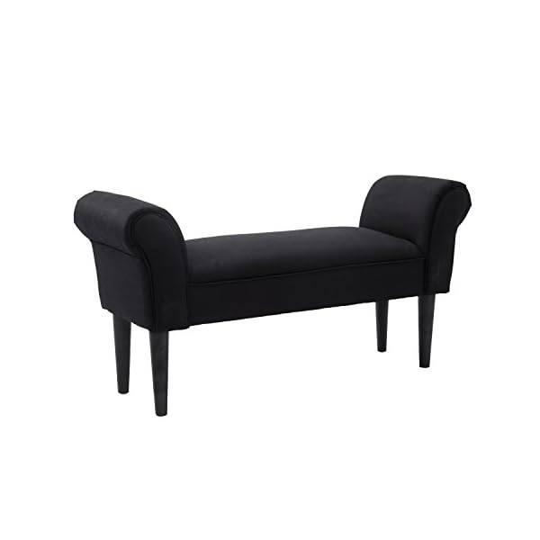 HOMCOM Bed End Side Chaise Lounge Sofa Window Seat Arm Bench Wooden Leg Fabric Cover