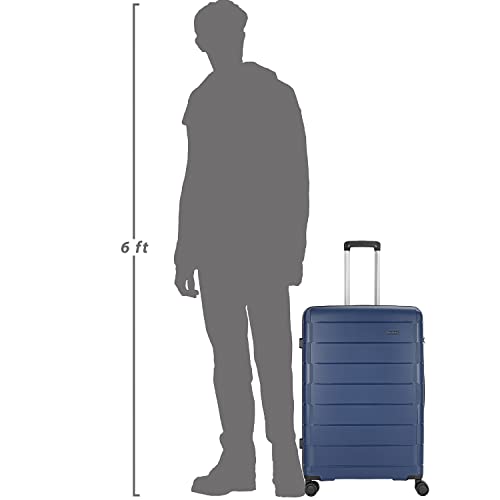 Image of Aristocrat Jude 66Cm Polyester Hard-Sided Spinner Medium Check-in Luggage Trolley Bag with 8 Wheels (Blue)