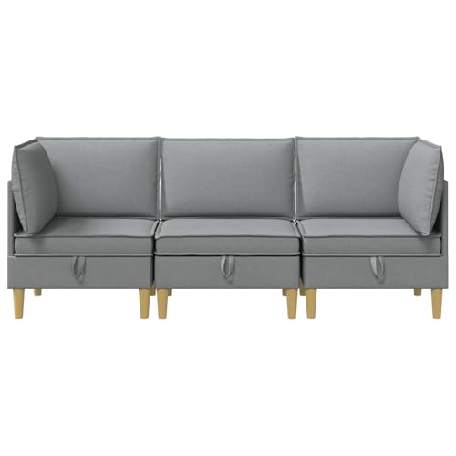 Canapé modulaire avec compartiments cachés et housse en tissu lavable - 7