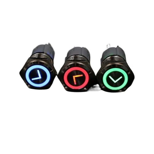 Bouton-poussoir en laiton 19mm avec voyant rouge 3V 6V et contact 1NO 1NC