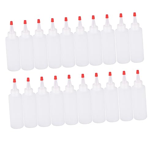 WOFASHPURET 20pcs Plastic Squeeze Bottles with Lids for Condiments Ketchup Mustard and Olive Oil Easy Pour Dispenser for Sauces and Craft Paints for Controlled Dispensing