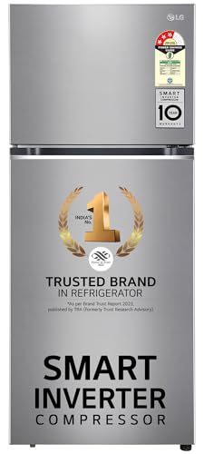 Image of LG 398 L 3 Star Frost-Free Smart Inverter Double Door Refrigerator (GL-S422SPZX, Shiny Steel, Convertible with Express Freeze)