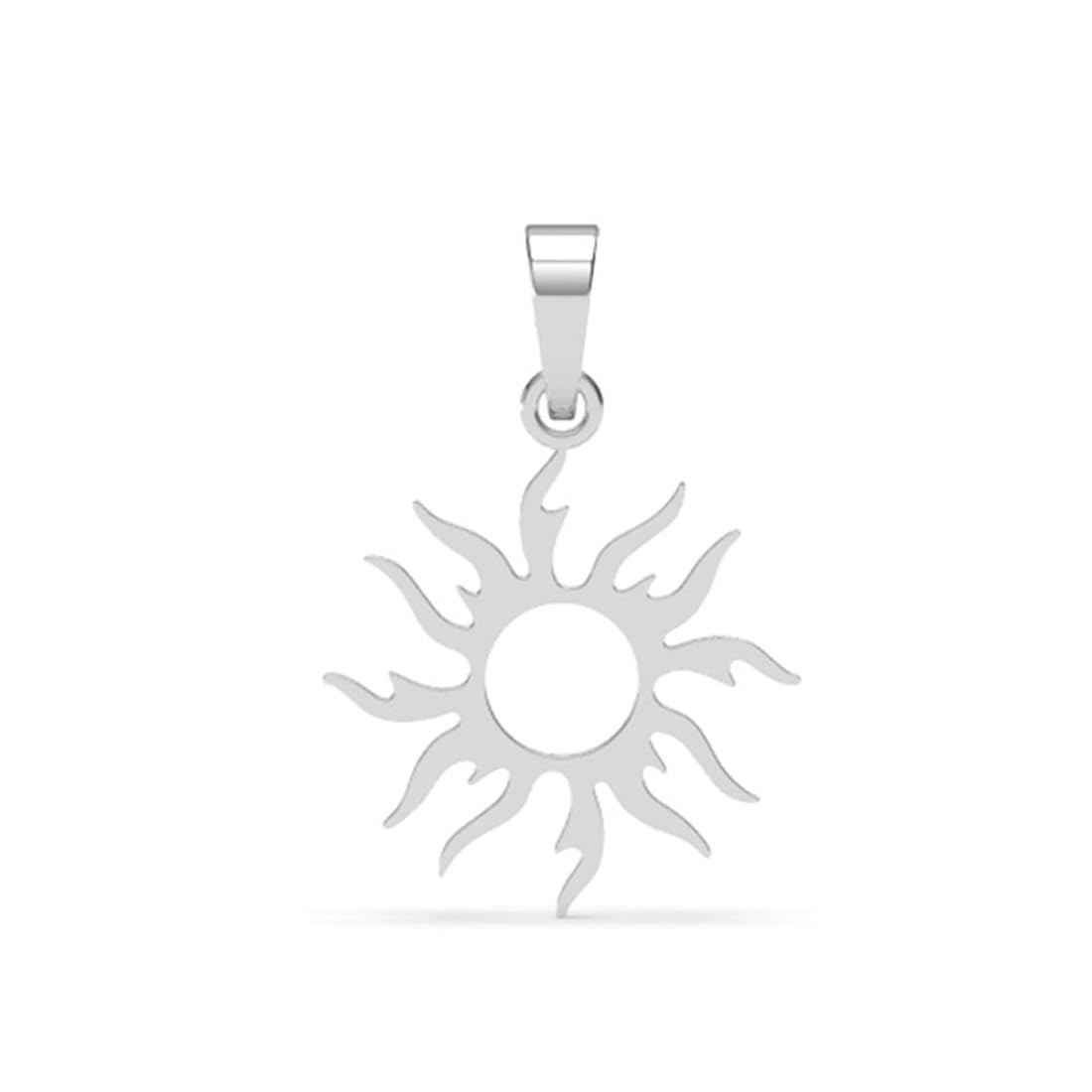 clara Pure 925 Sterling Silver Sun Pendant Necklace for Men & Women | With or Without Chain | Platinum Plated-picture-11