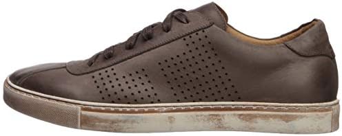 Brothers United Men's Leather Luxury Lace Up Perf Detail Sneaker, Brown Washed Nappa/Brushed Sole, 12 M US | Image 7