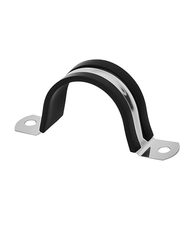 100個セット φ27mm（20A相当）304ステンレス製 ラバー入り パイプクランプ／サドルバンド 耐震・防音 ゴム付き 配管固定用 パイプバンド 水道・ガス・ホース対応