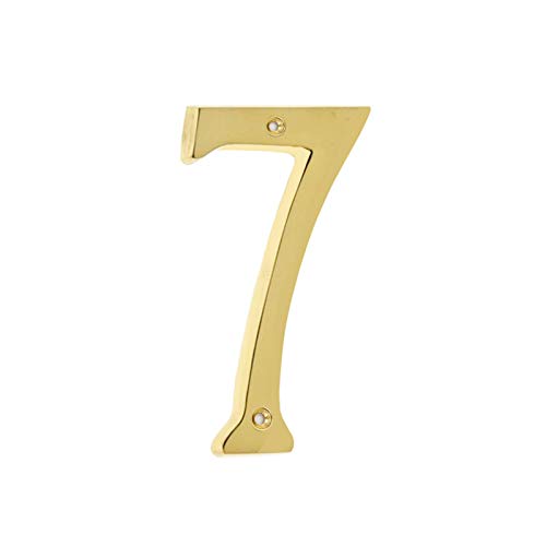 Bebarley 4 Inch Premium Bright Solid Brass Door House Numbers and Street Address Plaques Numbers for Residence and Mailbox Signs.