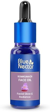 Blue Nectar Kumkumadi Oil for Face for Aging Skin | Ayurvedic Saffron Face Cleansing Oil | Authentic Kumkumadi Tailam Saffron Serum for Women & Men (1 Fl Oz, 26 Herbs)