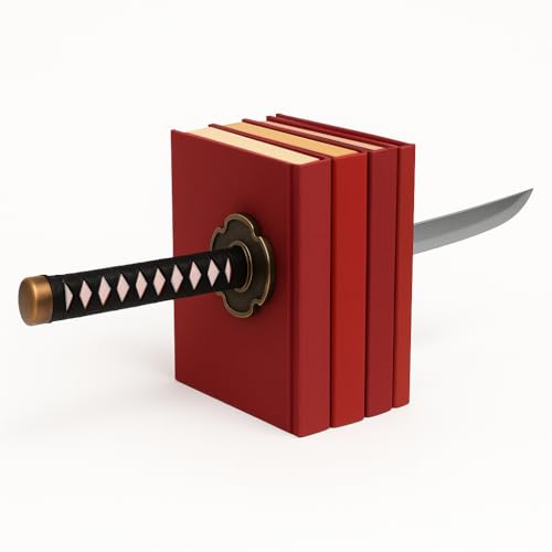Katana Bookends - Magnetic Floating Samurai Decor, Gifts for Anime Lovers, Anime Book Ends, Japanese Room Decor Men - Unique & Funny Manga Gifts for Men